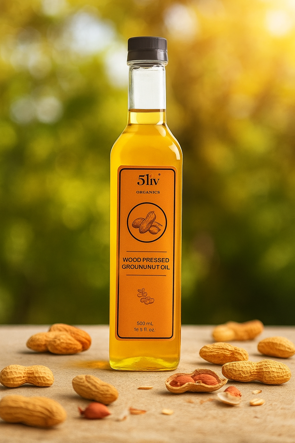 5liv Wood Pressed Groundnut Oil (wood Pressed Groundnut Oil - Extracted on Wooden Churner)